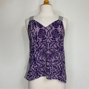 3/$25 Converse Purple Gray Abstract Print Tank Top Size Small Girlhoodcore Retro